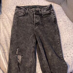 Women's Distressed Gray Jeans